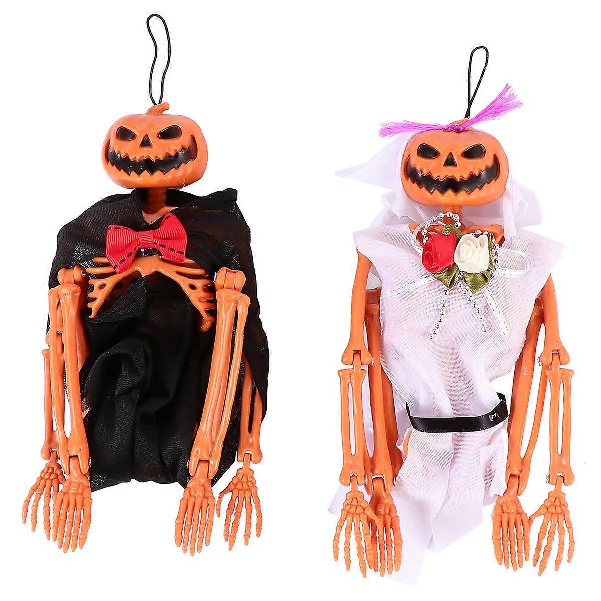 Spooky Halloween Decorations 2Pcs Skeleton Shape Decoration Props Ideal For Haunted House Bars With Lifelike Appearance