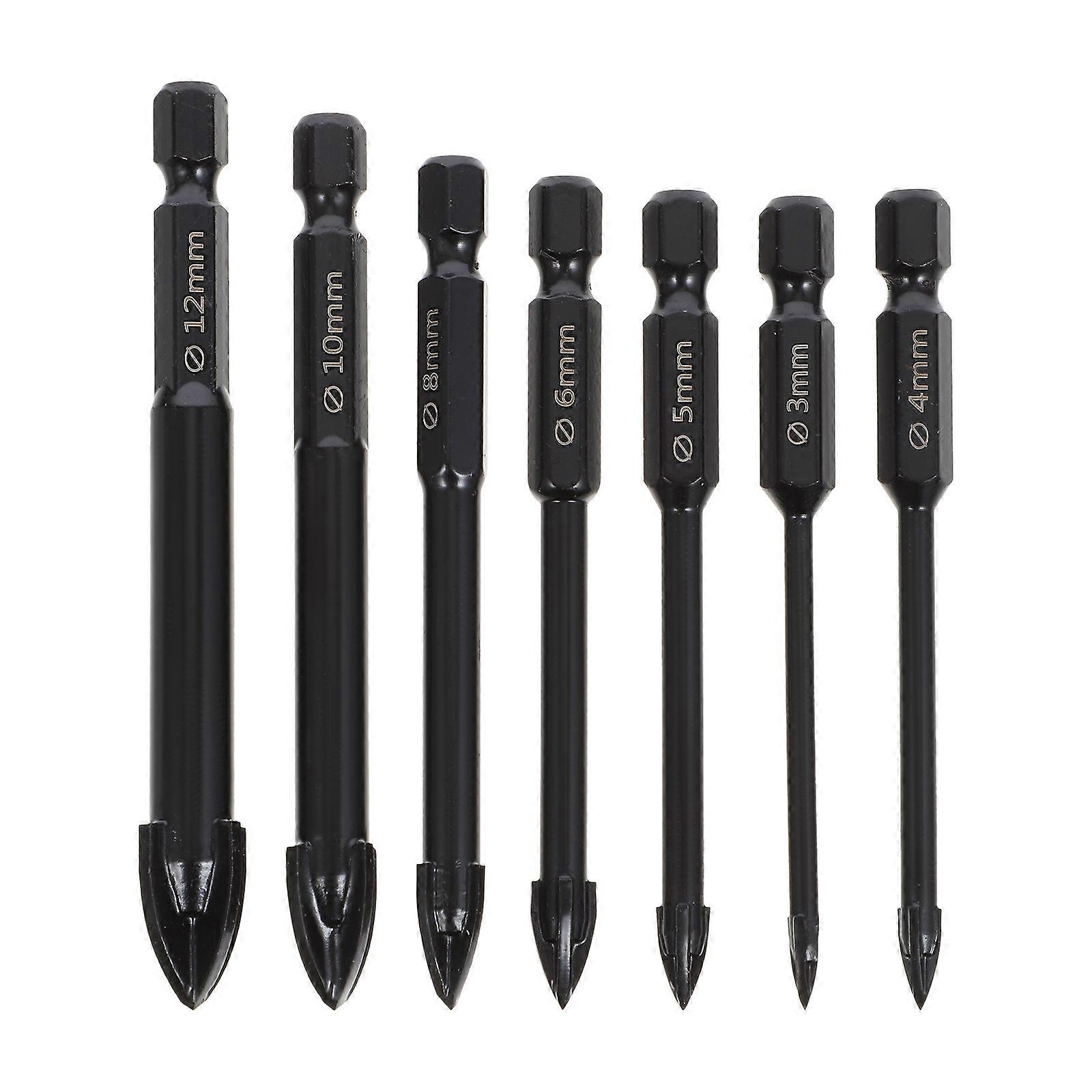 Glass Drilling Cross Bits Concrete Drilling Bits for Home 7Pcs Pack