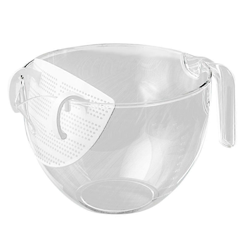 Strainer Bowl for Rice Washing and Draining 2Pcs Transparent Plastic Kitchen