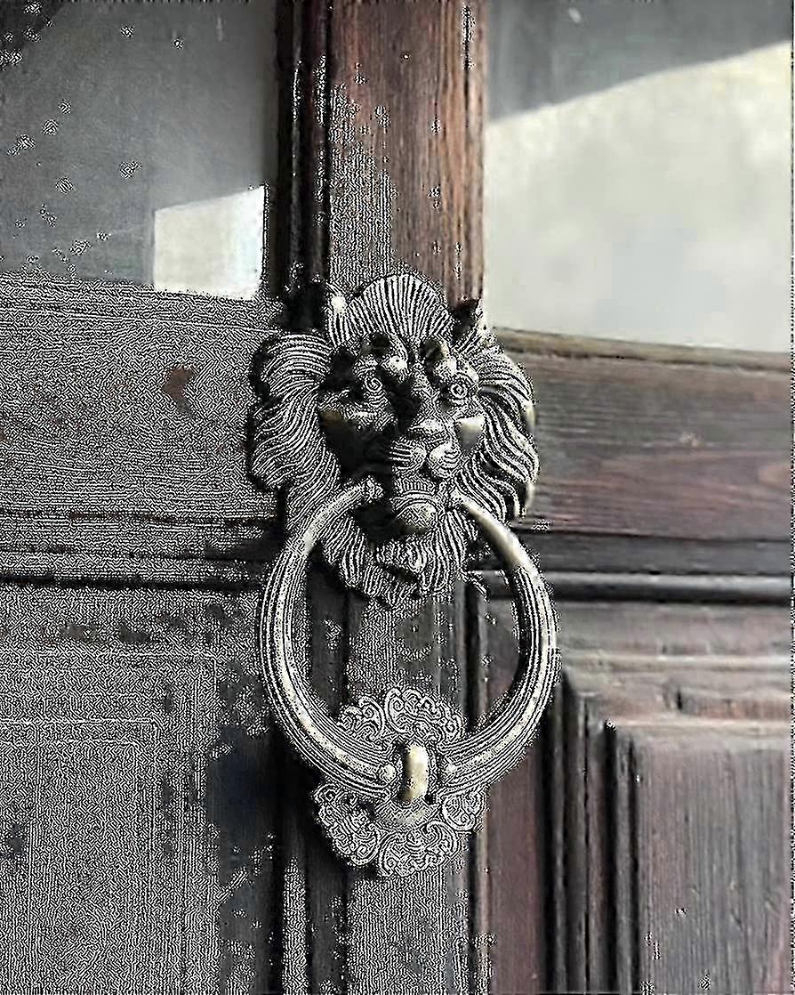 Door Knocker In The Shape Of A Lions Head, Bronze