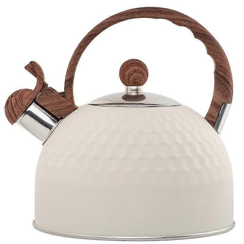 2.5L Hammer Pattern Whistle Kettle, White Whistle Kettle Drinking Utensils