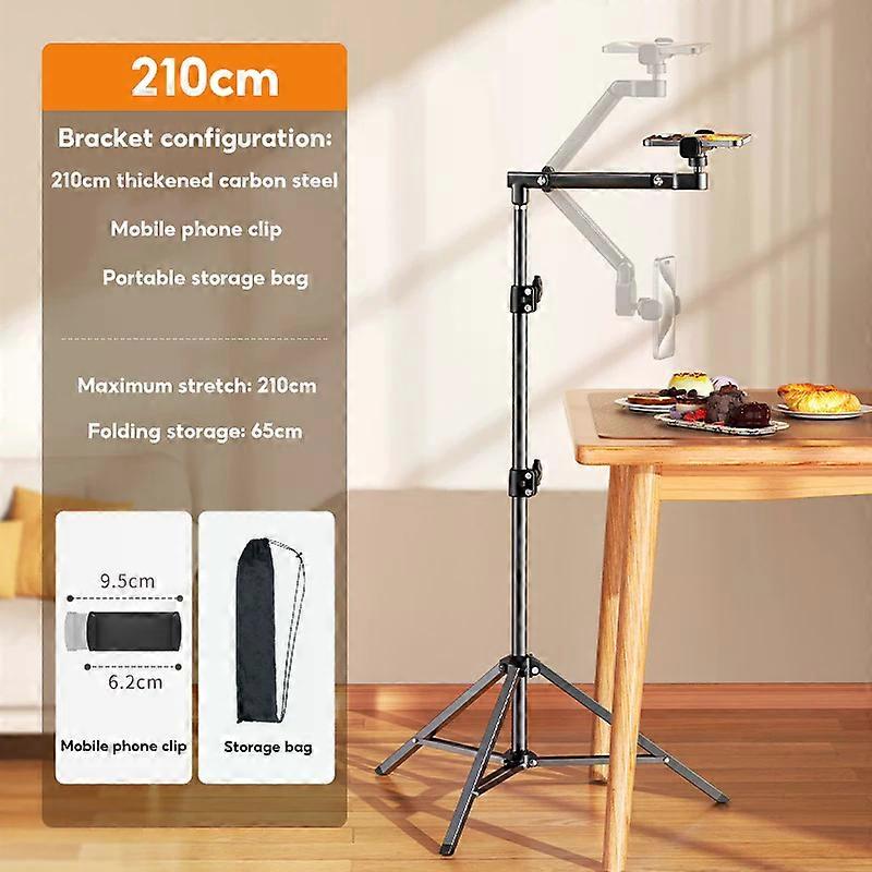 MoZhao Phone Stand Overhead Shooting Tripod Fill Light Floor-standing Telescopic Outdoor Live Photo Video Universal Camera Stand