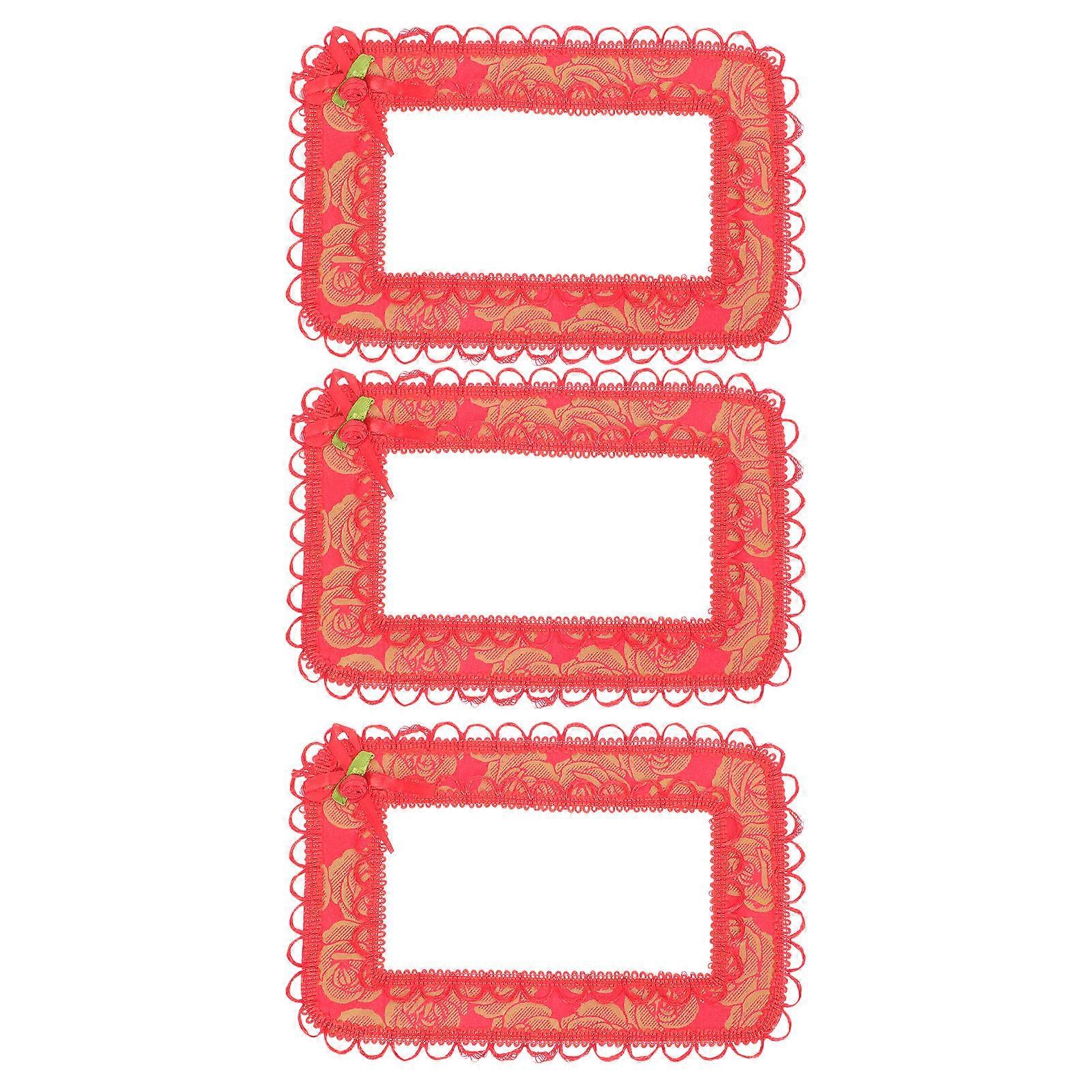 Red Cloth Rectangular Light Switch Covers 3Pcs for Home Decor Protection
