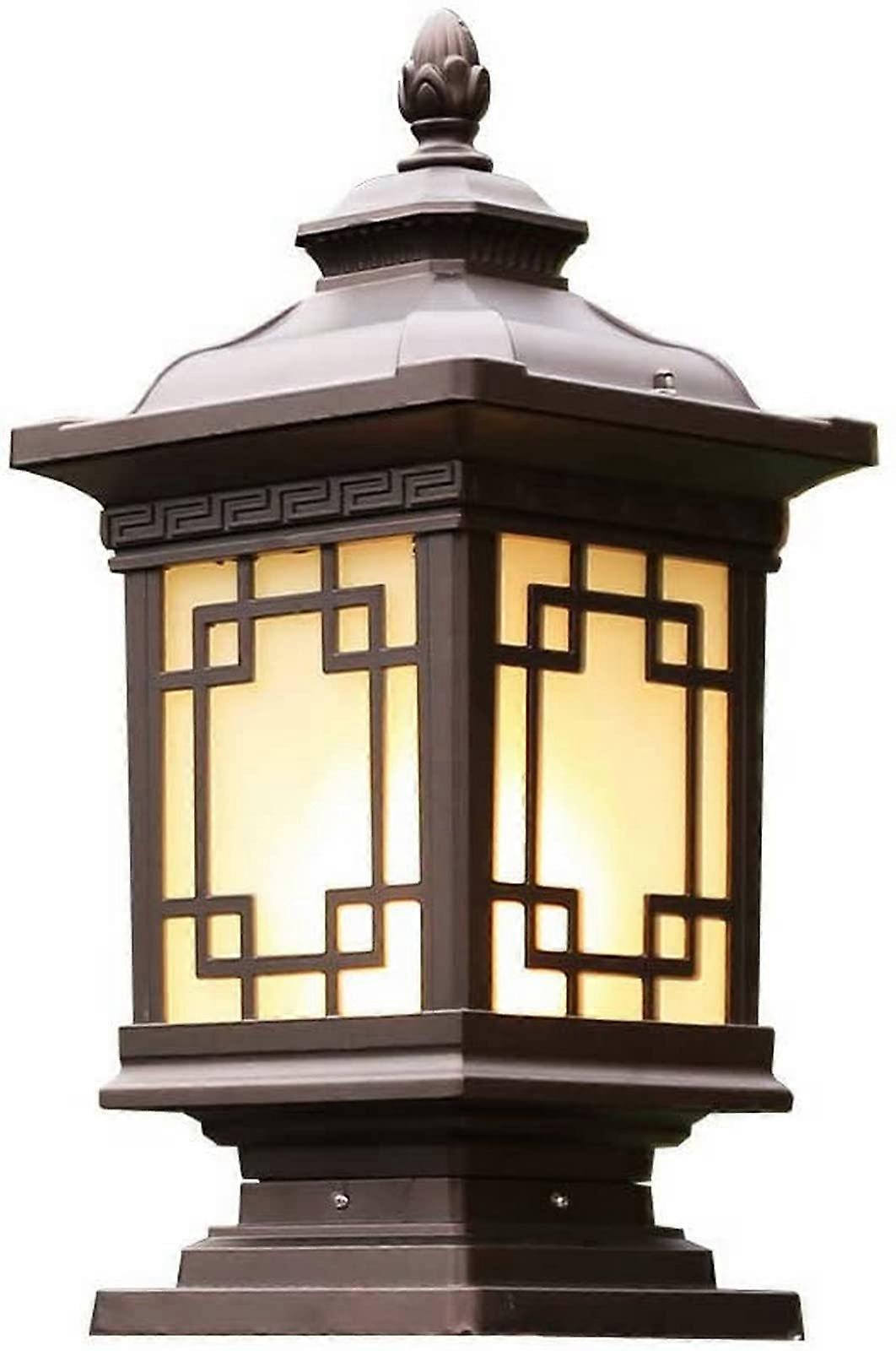 Garden Post Light: Outdoor Landscape Post Lamp, Chinese Style Fence Pillar Light, Patio Waterproof Door Street Light A 15