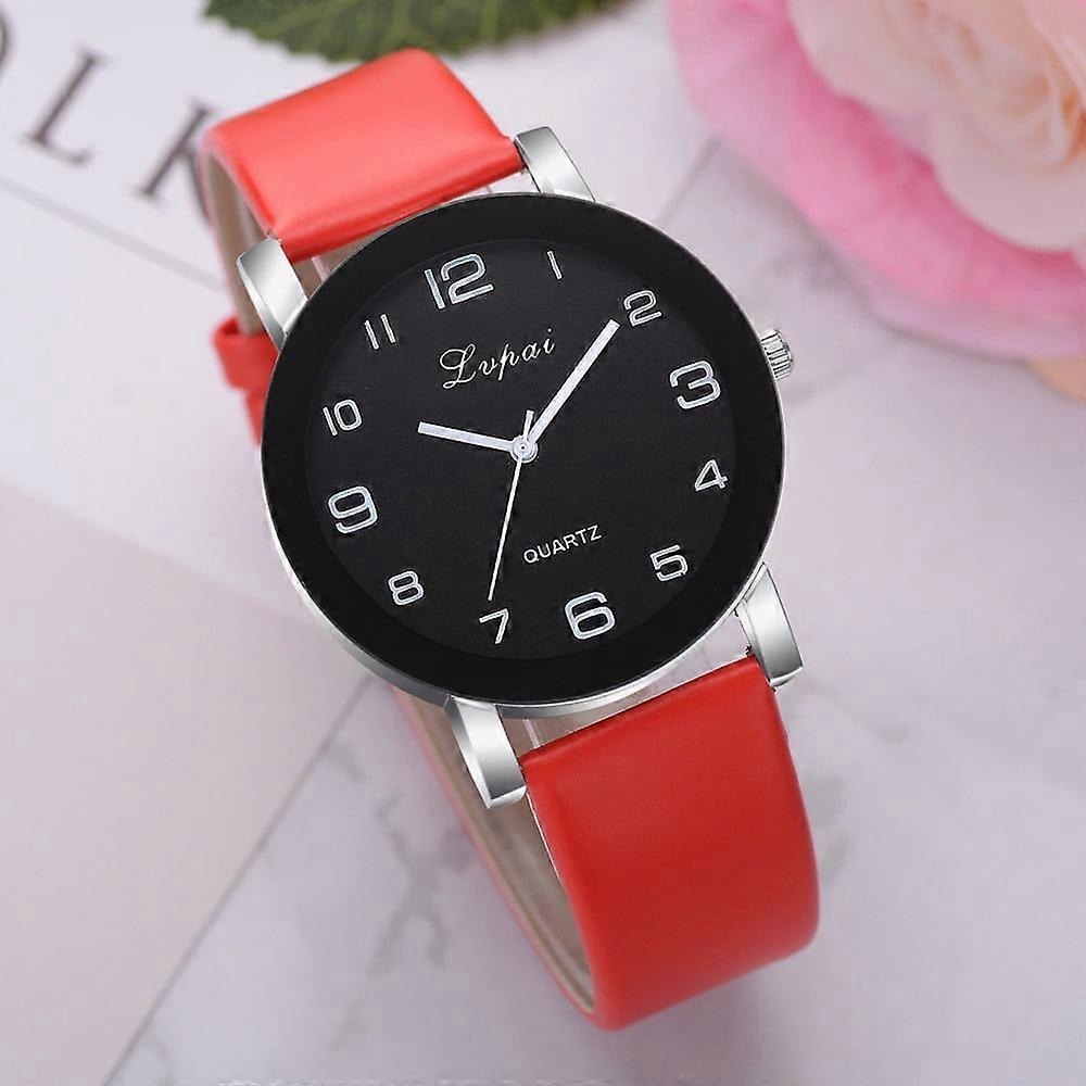 Chunleiiii Watch Large Numbers Leather Quartz Band Women's Watch Watch Wrist Casual Analog Women's Watch