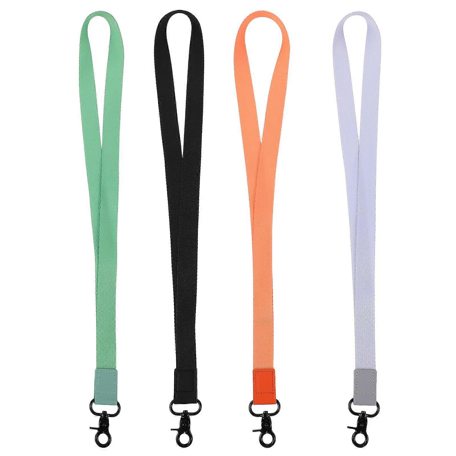 4 Pcs ID Badge Lanyards with Clip: Multi-Purpose Badge Holder Strap - Keychain Lanyards for Car Keys Wallet Whistles - Easy to Carry