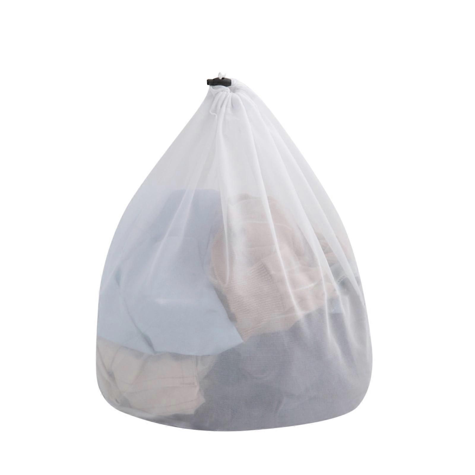 XIANXIAN Reusable Drawstring Laundry Bag, Heavy Duty Mesh Net for Machine Wash, Large Foldable Dirty Clothes Bag