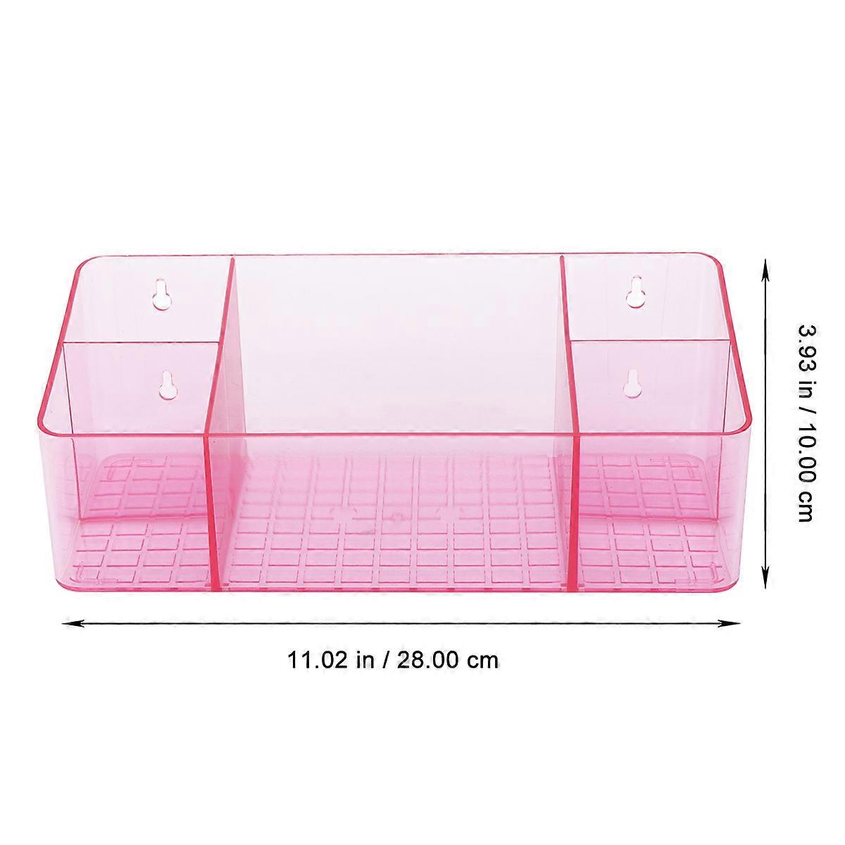 Wall Mounted Storage Box 1Pack Creative Bathroom Organizer Bathroom Accessories Pink Rectangular For Home Use
