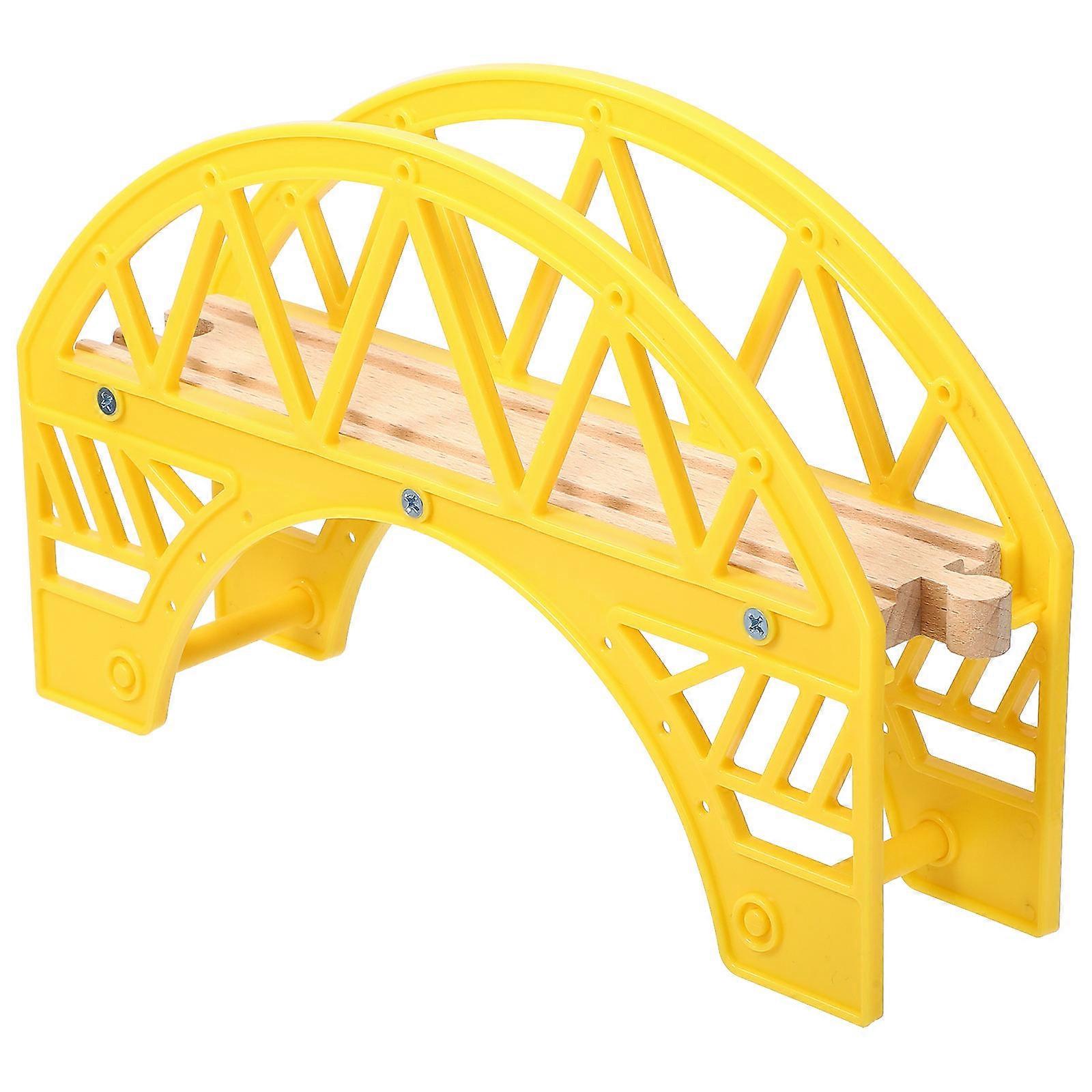 Wood Train Track Bridge Toy for Educational Play 4Pcs Pack