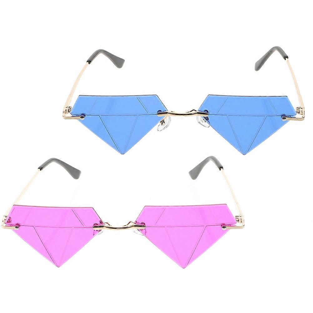 Rimless Sunglasses Party Props for Women and Men in Assorted Color Made of Pc 2Pcs