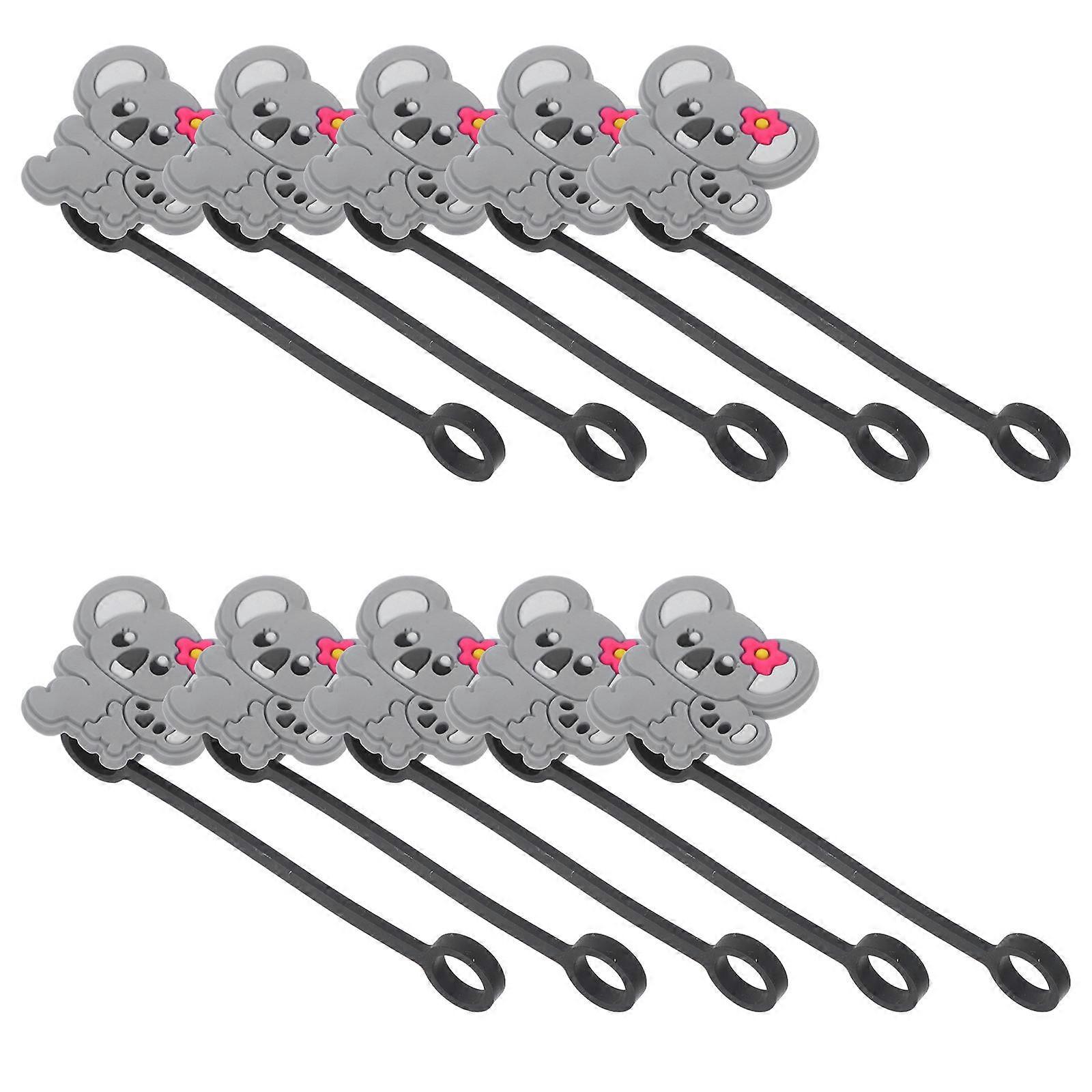 50 Pieces Grey Silicone Straw Covers Cap for Drinking Straw Use