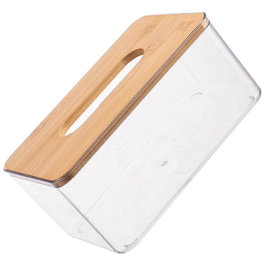 Rectangle Tissue Box Wooden Holder Brown Napkin for Dining Table 3Pcs