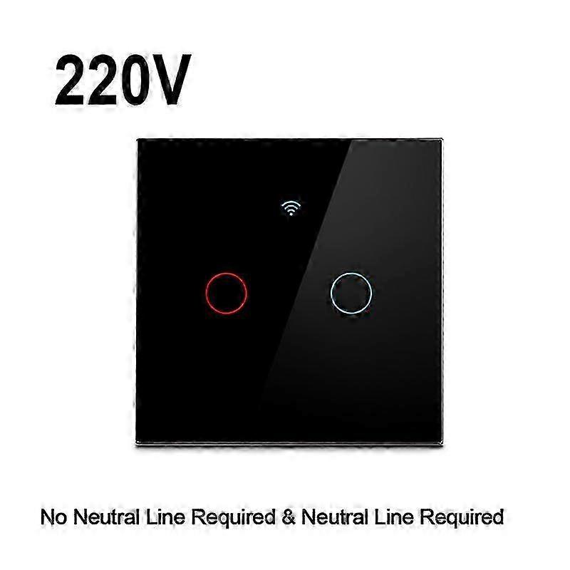 EU Standard 1/2/3 Gang Tuya WiFi Wall Light Switch No Neutral Wire Wireless Control Touch Light Switch 220V Support Amazon Alexa Google Home 2025