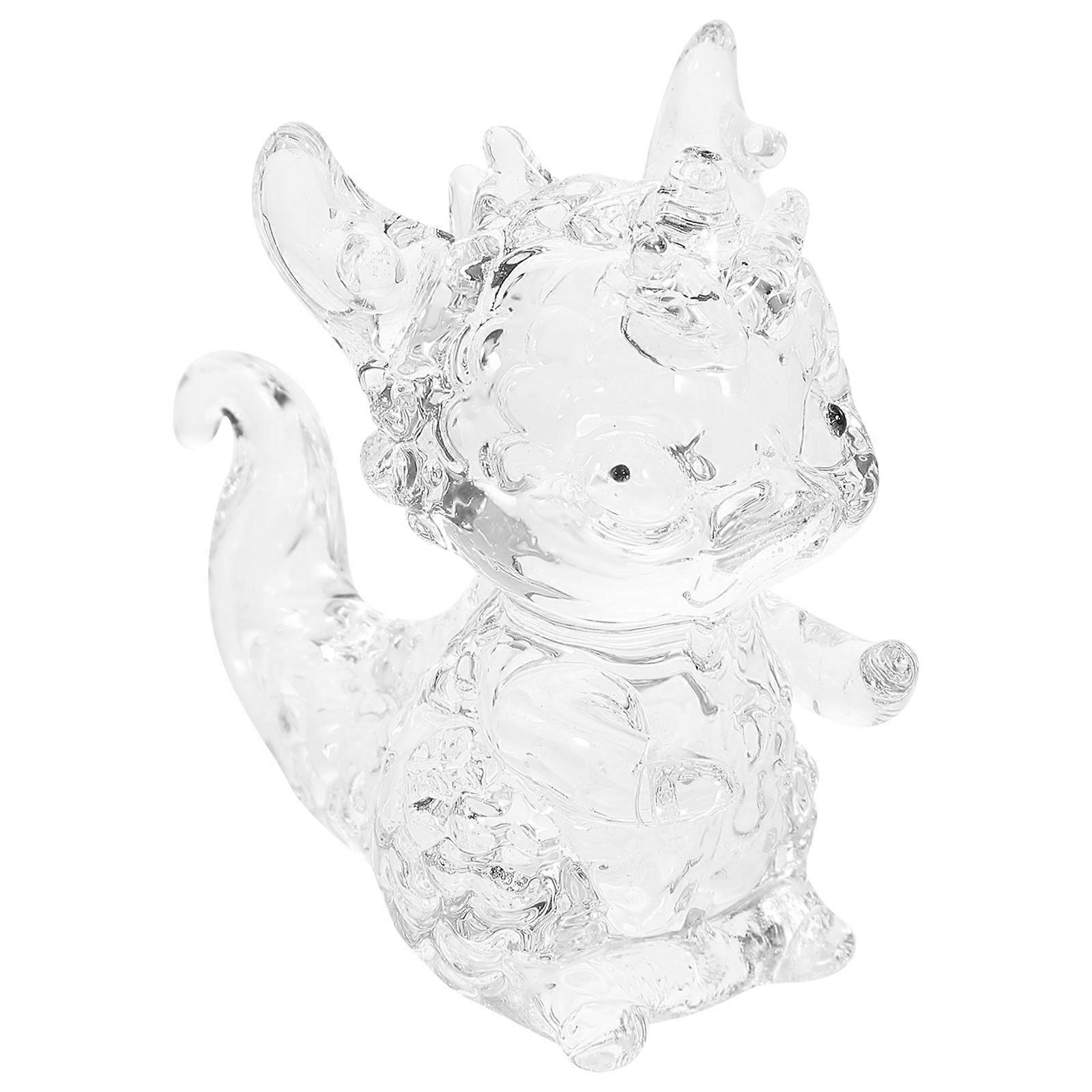 Mini Crystal Dragon Figurine Decoration for Desktop with 4Pcs Set