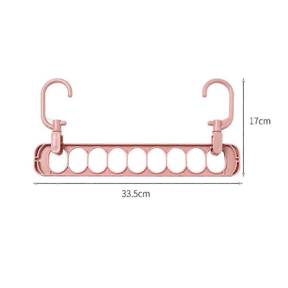 Storage Rod Hanger Multi-Functional Pants Rack Pink Coat Closet Space Saving 5Pcs