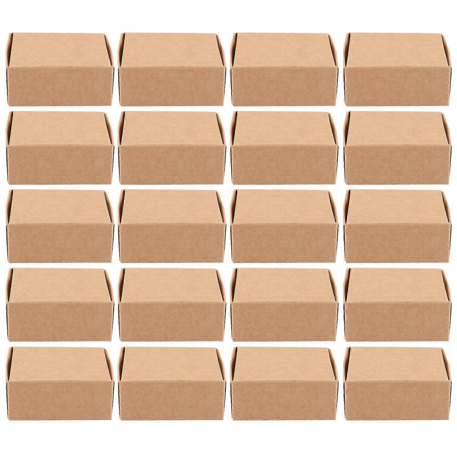 Candy Boxes Kraft Paper Packing Boxes for Storage 60Pcs Light Brown