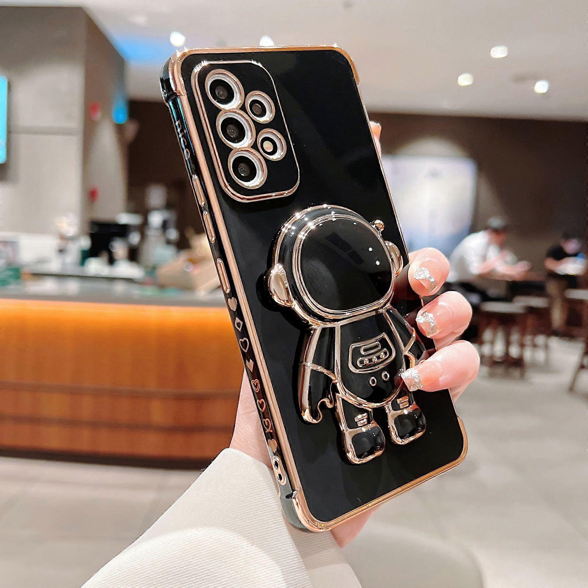 Astronaut Hidden Stand Case Cover Compatible with Samsung Galaxy S21/S22/S23/S24/S25, Cute 6D Astronaut Phone Cases with Camera Protector