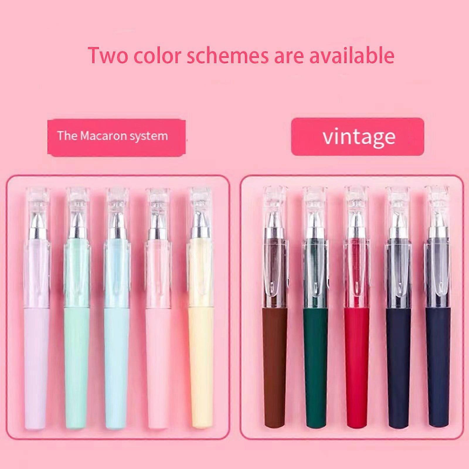 Light Green Pen Holder with 10 Signature Pens, Macaron Portable Gel Pens - Compatible with Kpamnxio, Simple Ballpoint for Students & Business