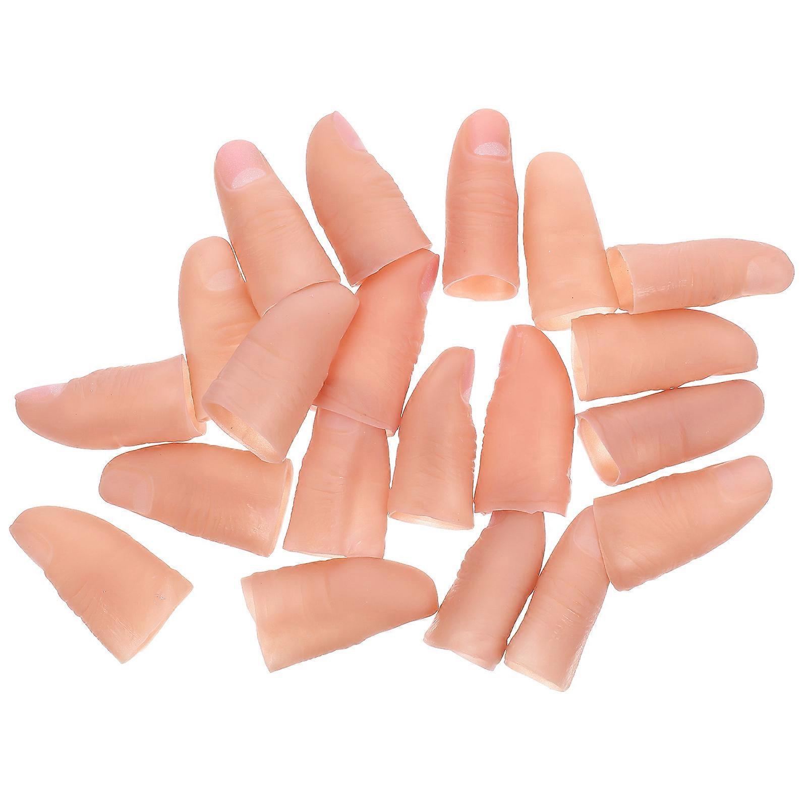 Trick Props Finger Cot Thumb Shape for Magician Tools Durable Material with Assorted Color 20Pcs