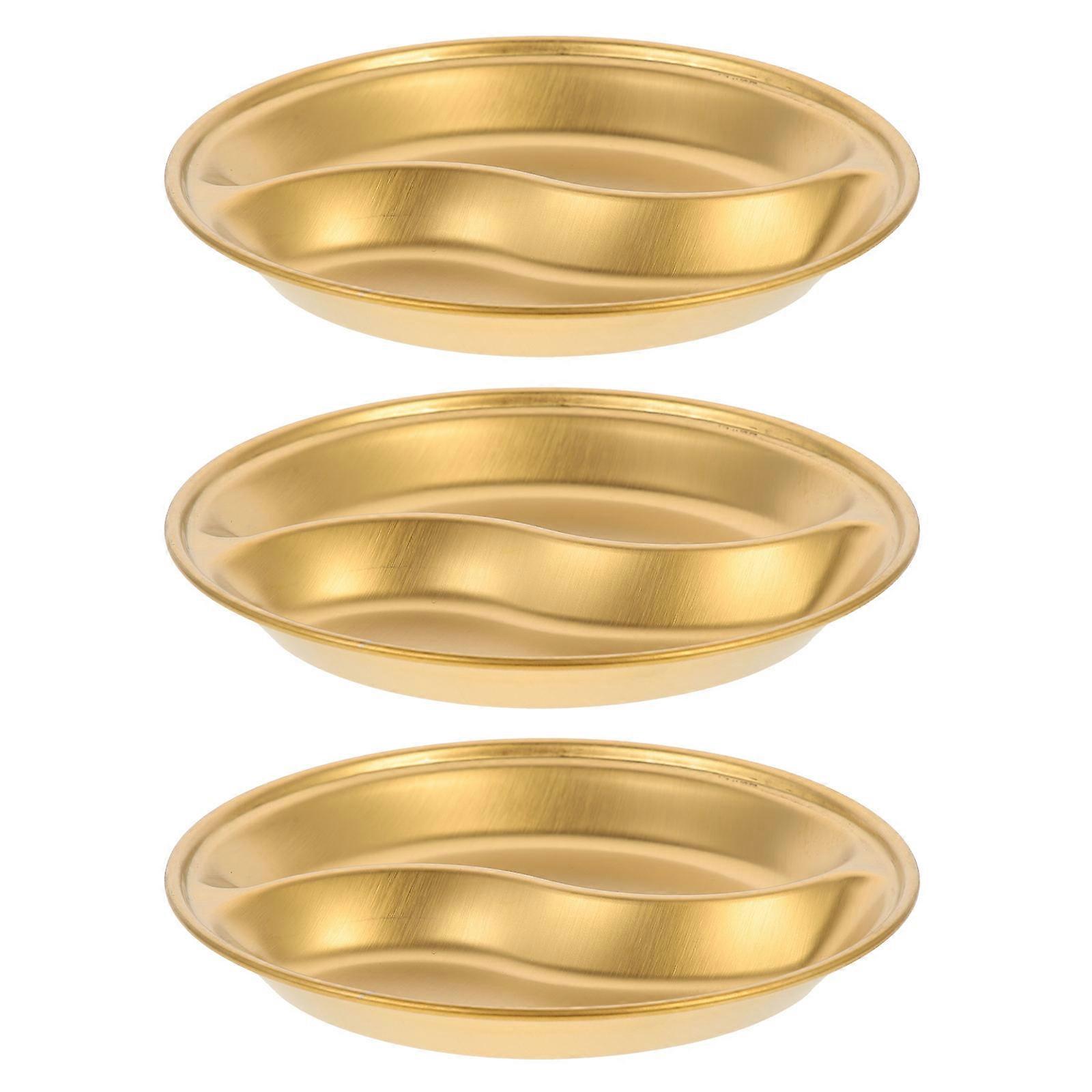 Kitchen Use Golden Multi-Grid Seasoning Dishes 12Pcs Set