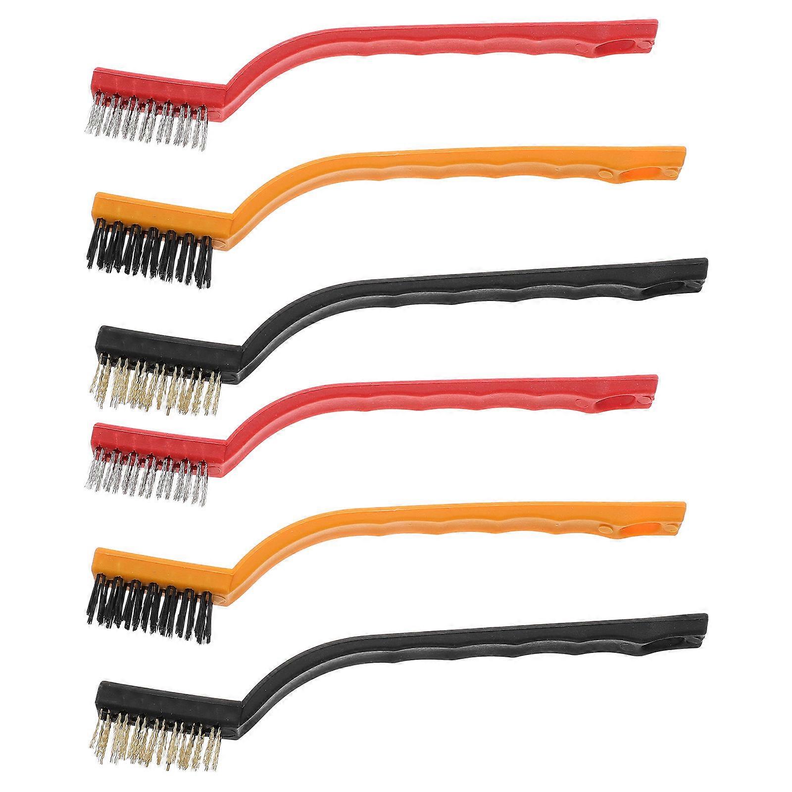 Wire Brush Set for Gas Stove Cleaning 8Sets with Curved Handle and Nylon Bristles