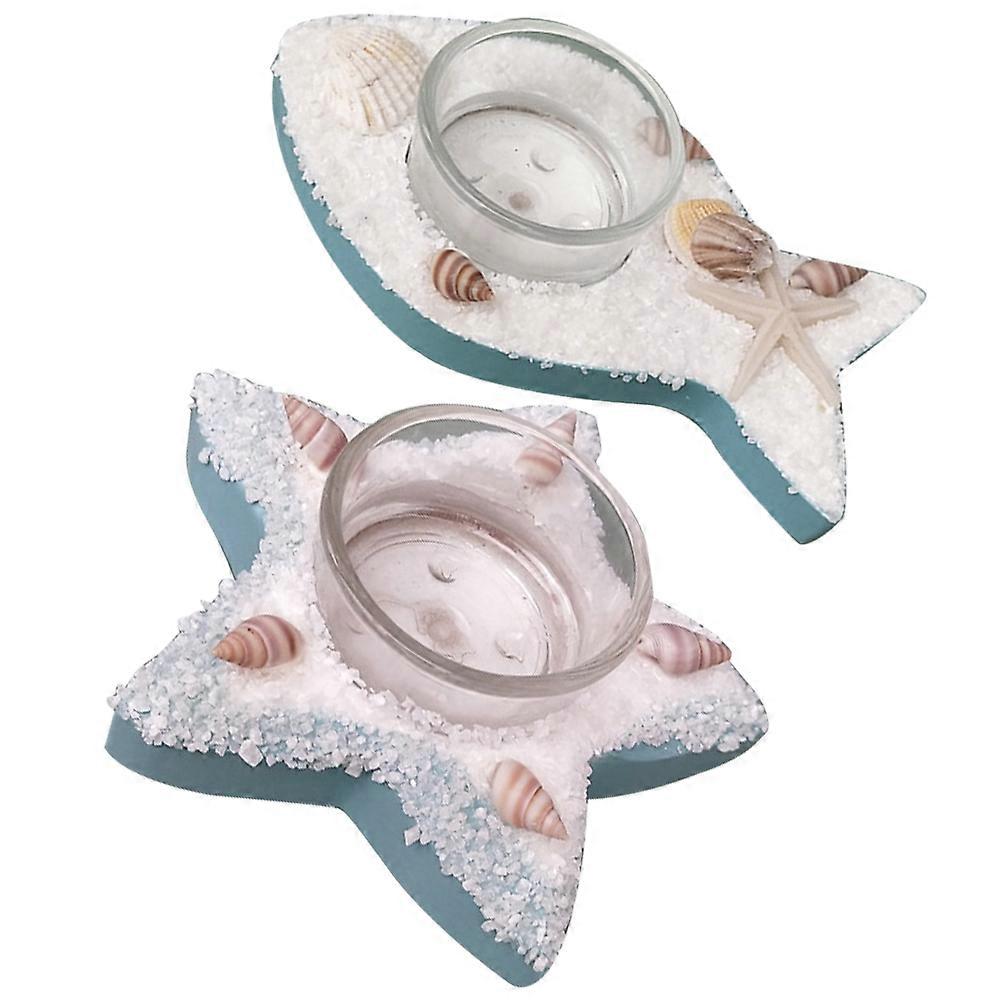 Nautical Candle Holder Creative Fish Design for Desktop Use 6 Pieces