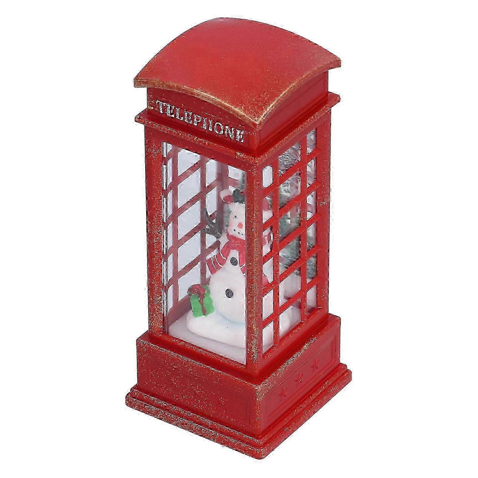 Christmas Decorative Lantern with Lighted Snow Globe Table Night Light