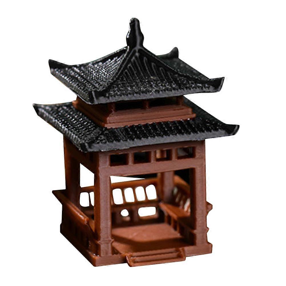 Pavilion Ornament Mini Pavilion Statue for Decoration 4Pcs Plastic