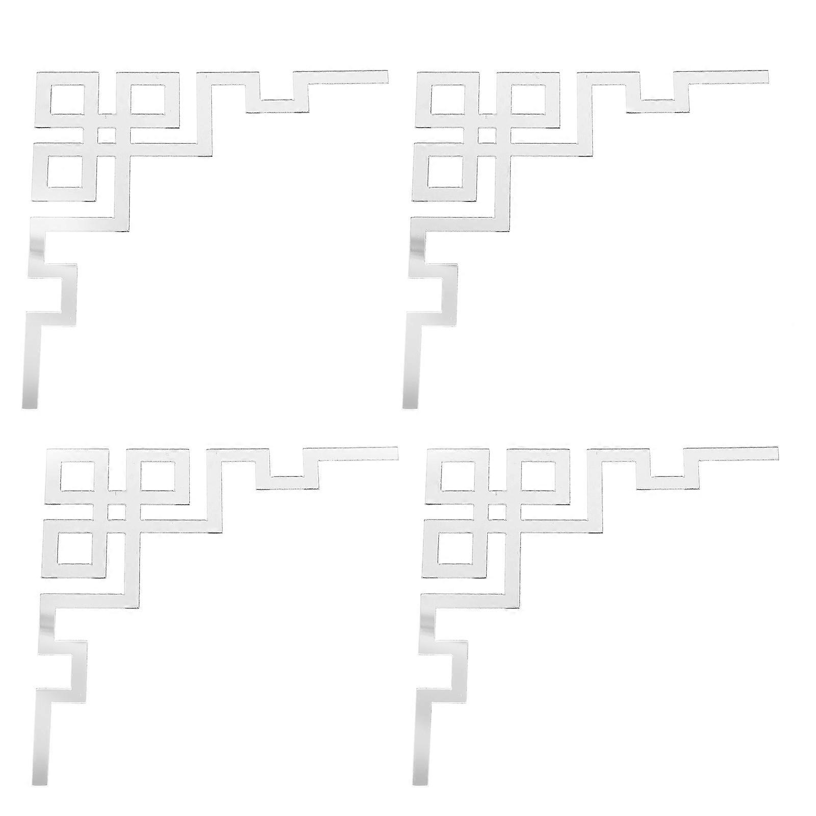 Peel and Stick Mirror Border 20Pcs Mirror Decals for Bathroom and Home