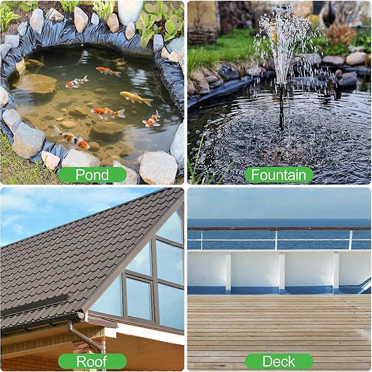 Pond Liner Repair Kit- 4pcs 8x8in Butyl Rubber&Self-Adhesive Patches Adhesive Watertight Seal for DI