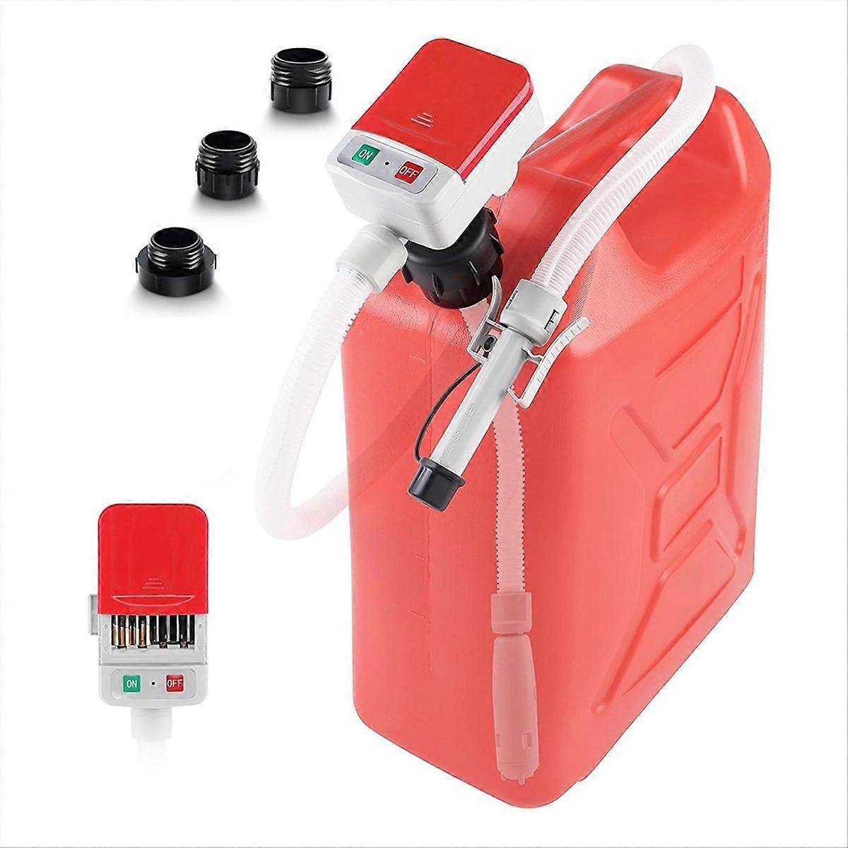   fer Pump with Auto-Stop Sensor and 3 Tank Adapter, 2.4GPM 51inch Hose Battery-Powered Portable Liquid Pump