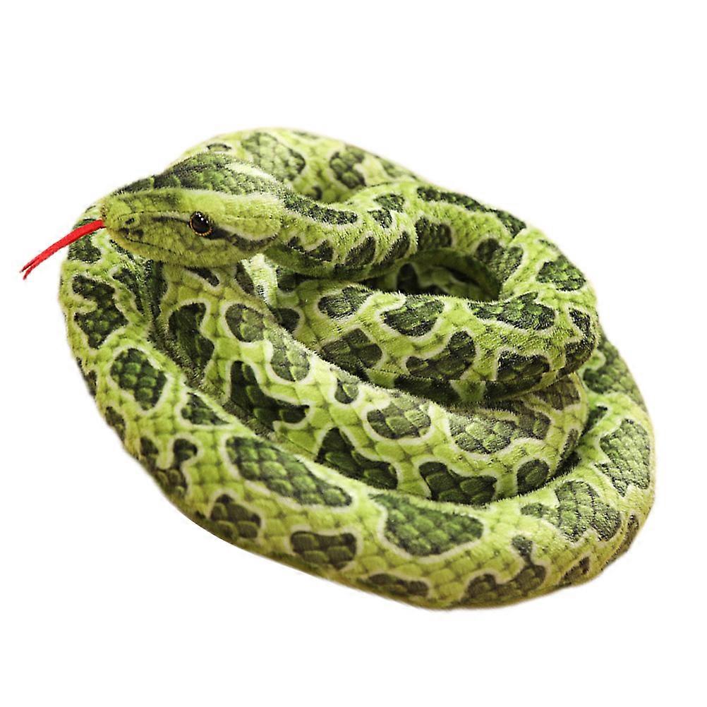 Prank Snake Model Plush Snake Model for Decoration Green