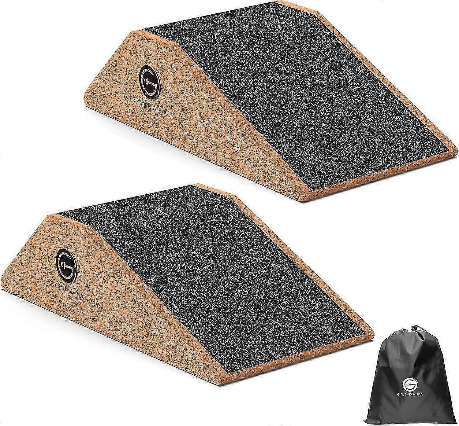 Cork Squat Wedges, 2 Pack, Elevated Squat Wedges and Calf Raise Blocks - Squat Incline Boards to Avoid Muscle Strain and Optimize Squat Form