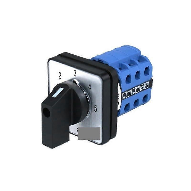 Ui 660V 20A 12345 3 Phase 12 Terminals 5 Position Rotary Cam Switch 48X48 mm Panel Mount 48X48