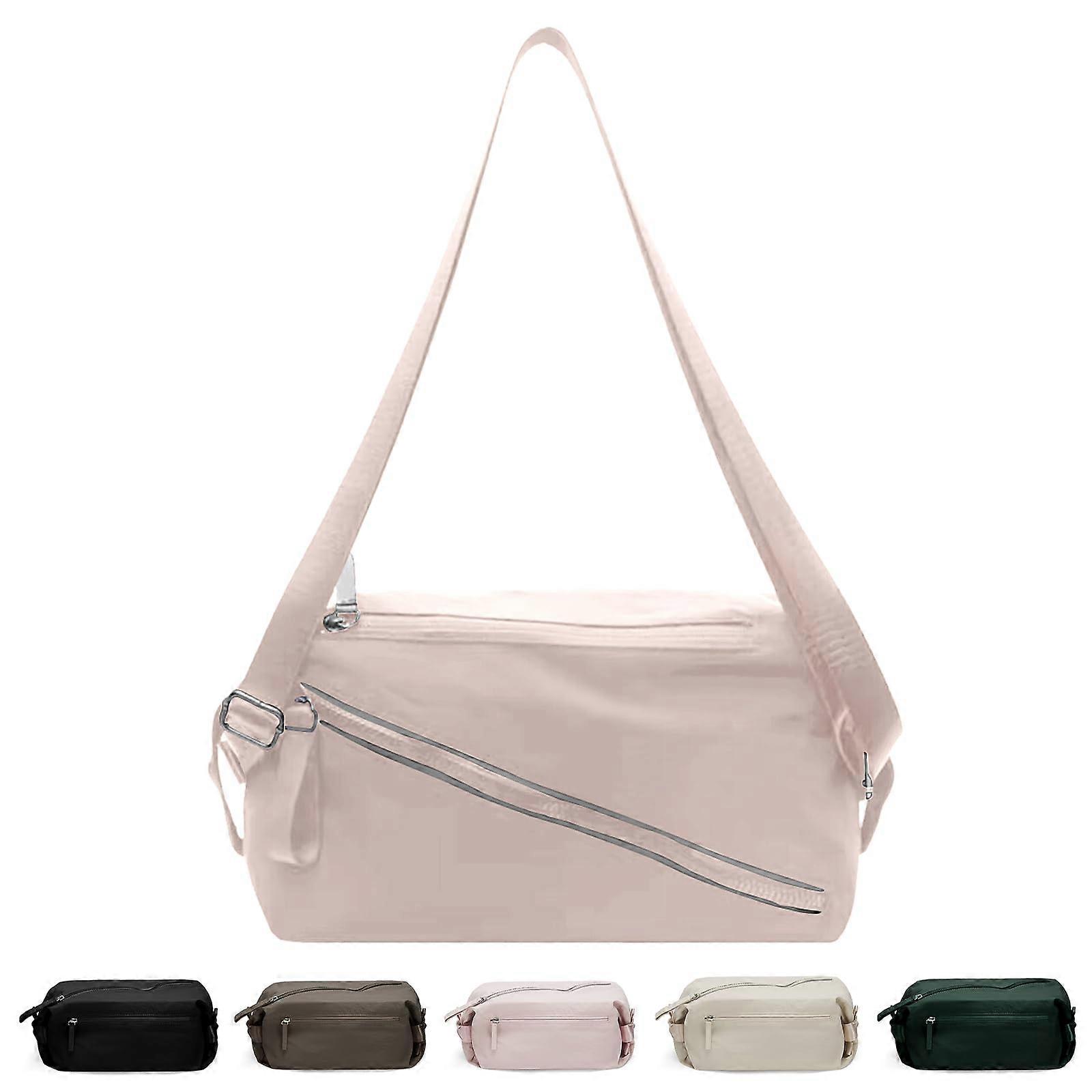 Small Gym Bag Nylon 3In1 Sling Bag Crossbody Pink for Women Men, Mini Duffle, Compact Weekender