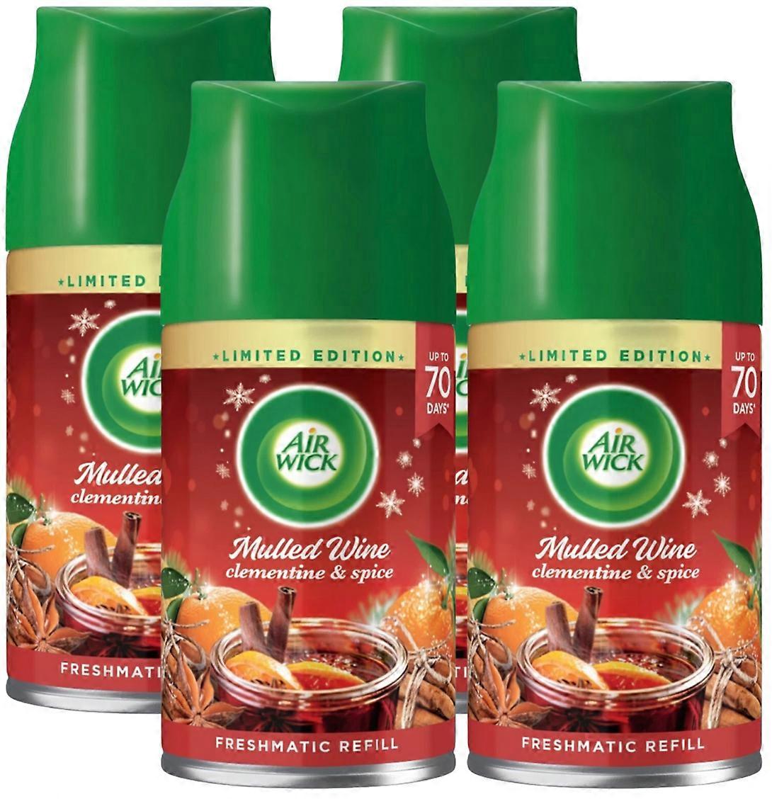 4 x Air Wick Freshmatic Max Automatisk Spray Refill 250ml - Gløgg 