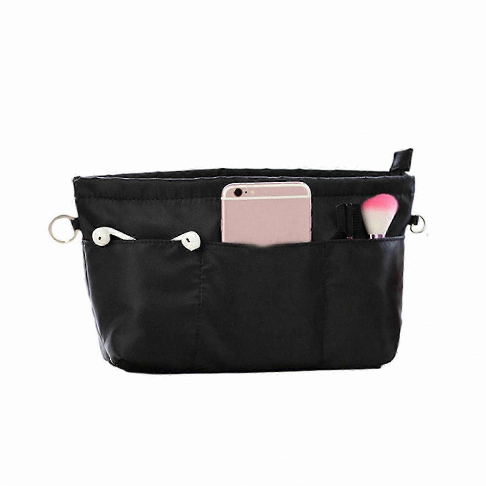 Medium-Sized Nylon Pouch with Multiple Compartments for Travel, Study, and Work - Compact, Practical, and Convenient in Grey