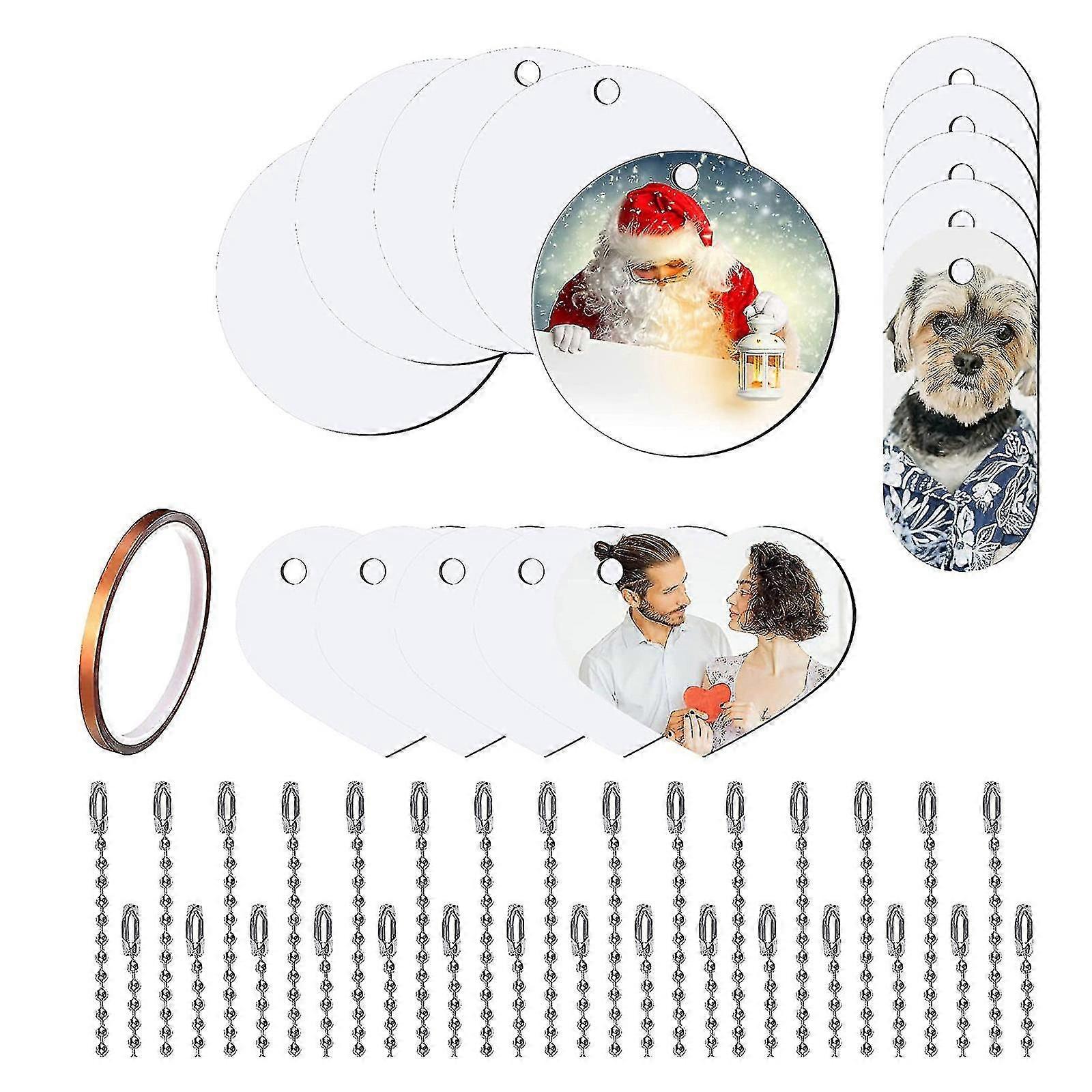 3 Formes Sublimation Estampage Étiquette Pendentifs Porte-clés Transfert de chaleur Porte-clés