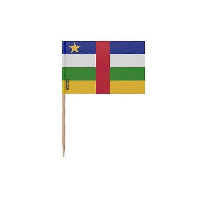 Toothpicks Flag of the Central African Republic - 8 cm - 100 pieces - Adhesive plastic - Bamboo stick - Pixelforma