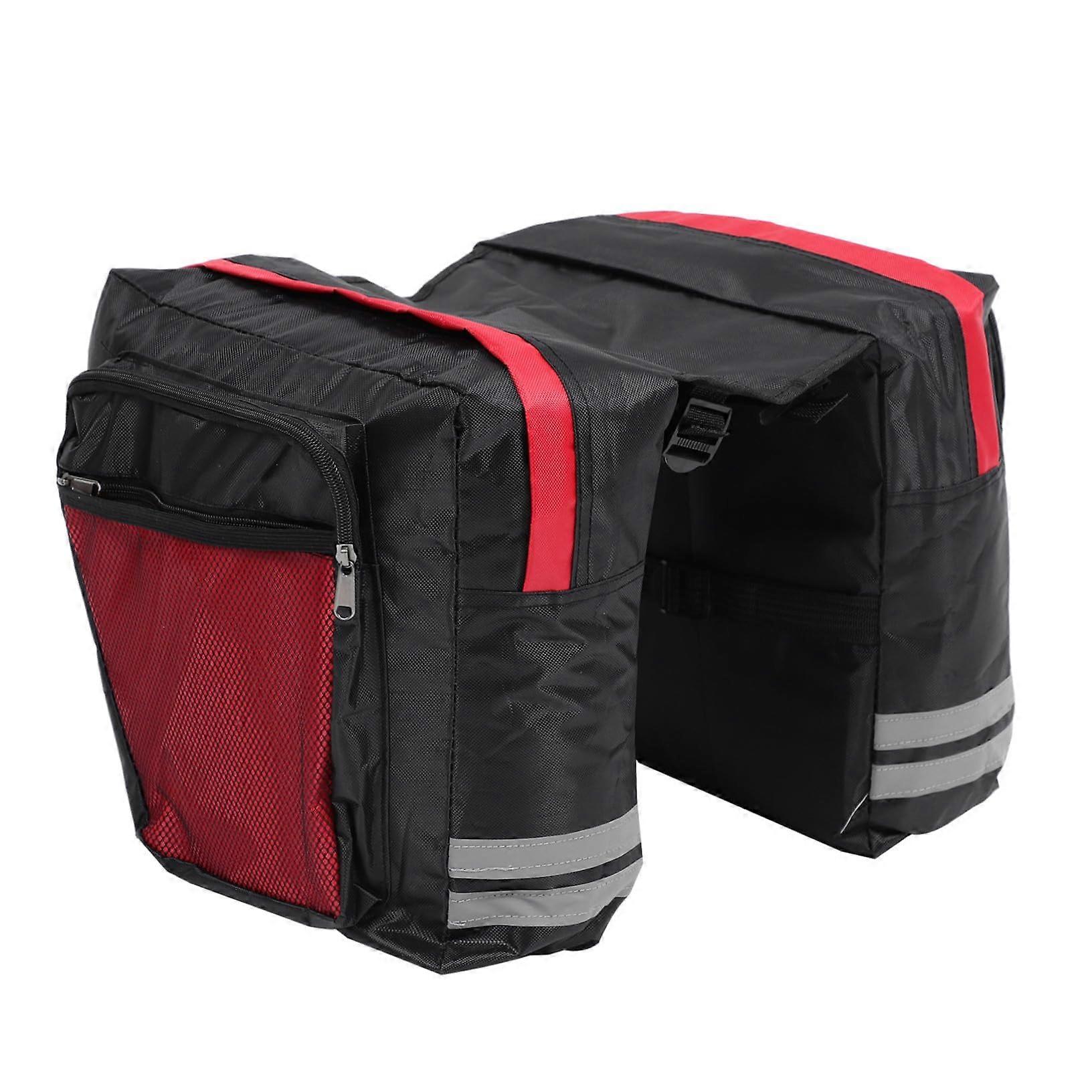 Reflective Double Bike Rear Rack Bag LargeCapacity Pannier for Mountain and Road Bikes, Easy Install, Quick Release