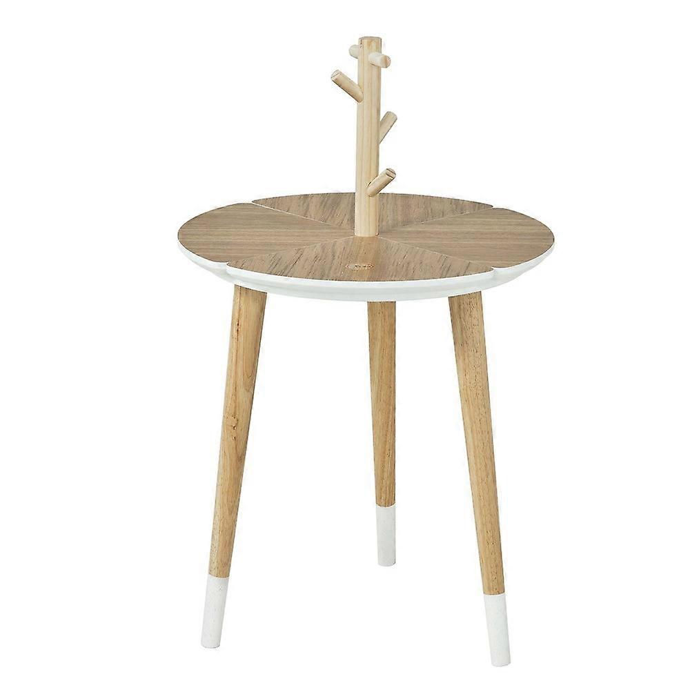 SoBuy Round Wooden Sofa Table Side Table End Table Coffee Tabel with Cup Holders,FBT38-WN