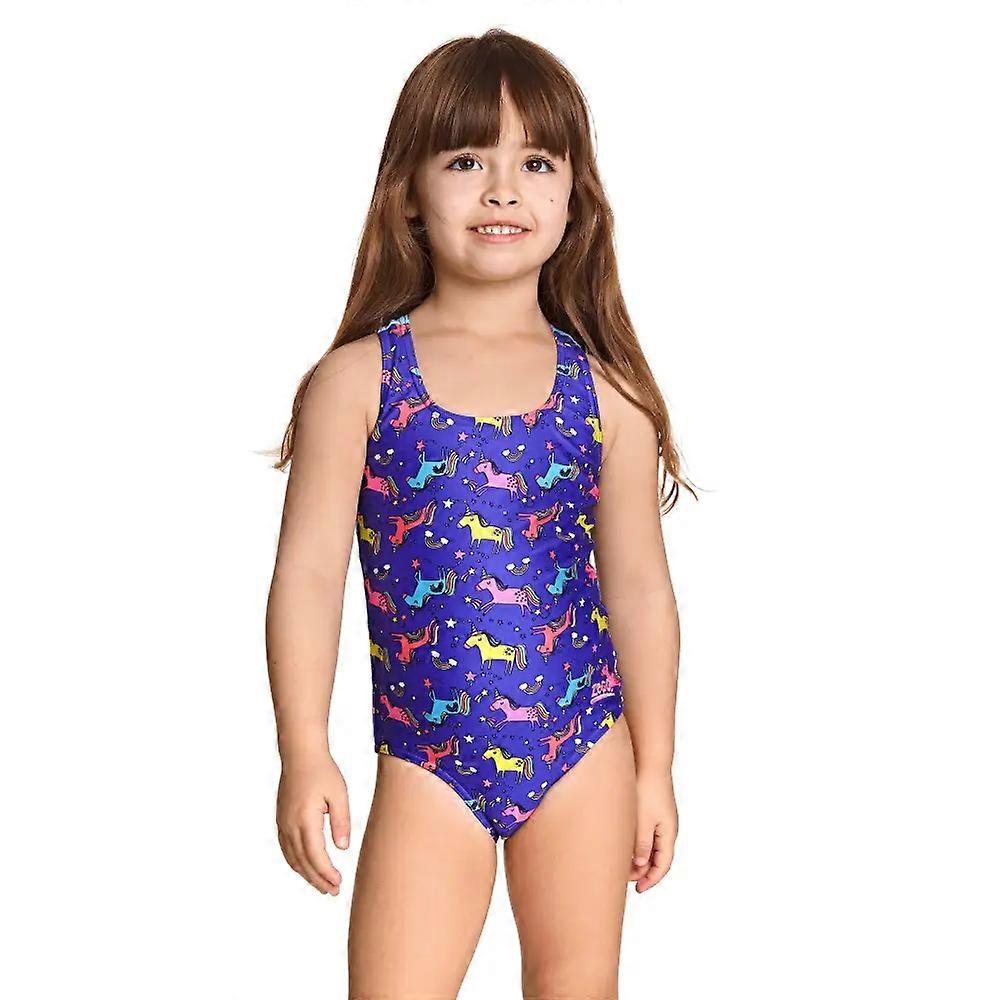 Zoggs Tots Girls 彩虹独角兽 Actionback