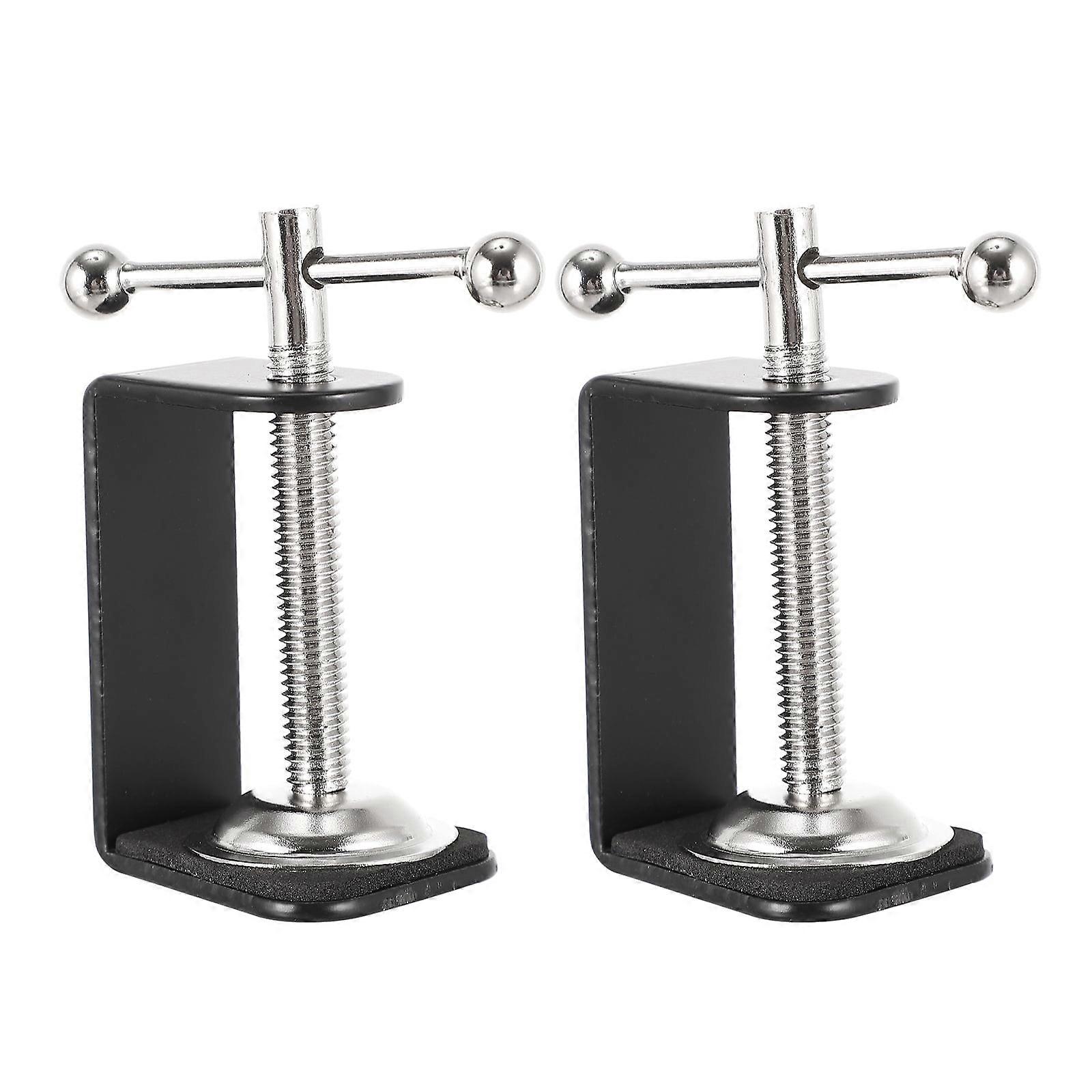 2Pcs C-shape Desk Table Mount Clamps Practical Desk Clamps Retaining Clips