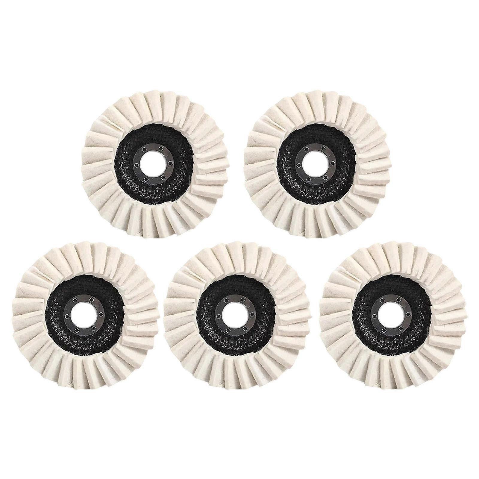 Multipurpose Flanged Buffing Wheels 125MM Soft Wool Felt Surfaces Protection Easy to Use for Stainless Steel Copper Multicolor