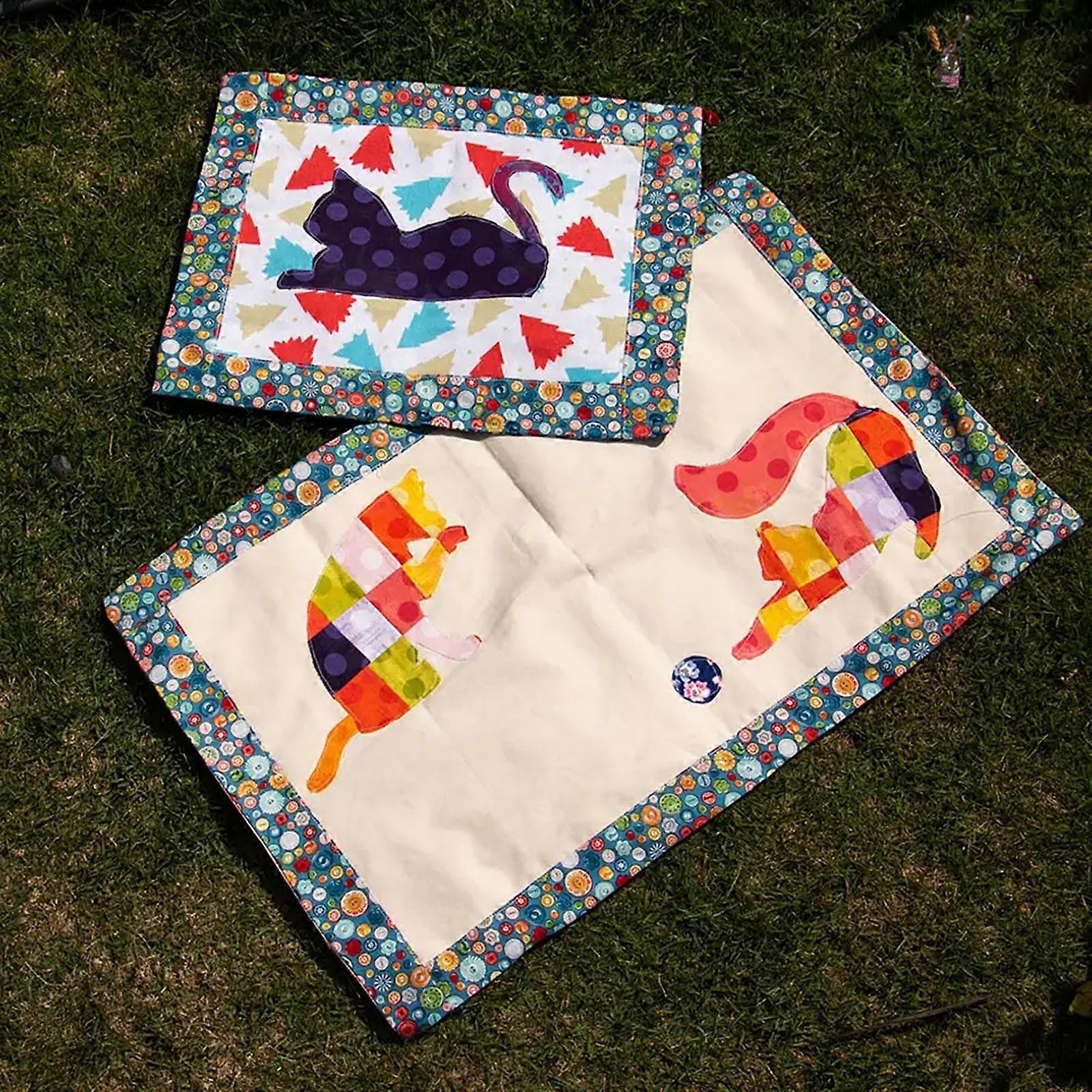 Cute Cat Pattern Sewing Template, Clear Reusable Quilting Ruler for Chic DIY Quilt Designs, compatible with home fabric projects