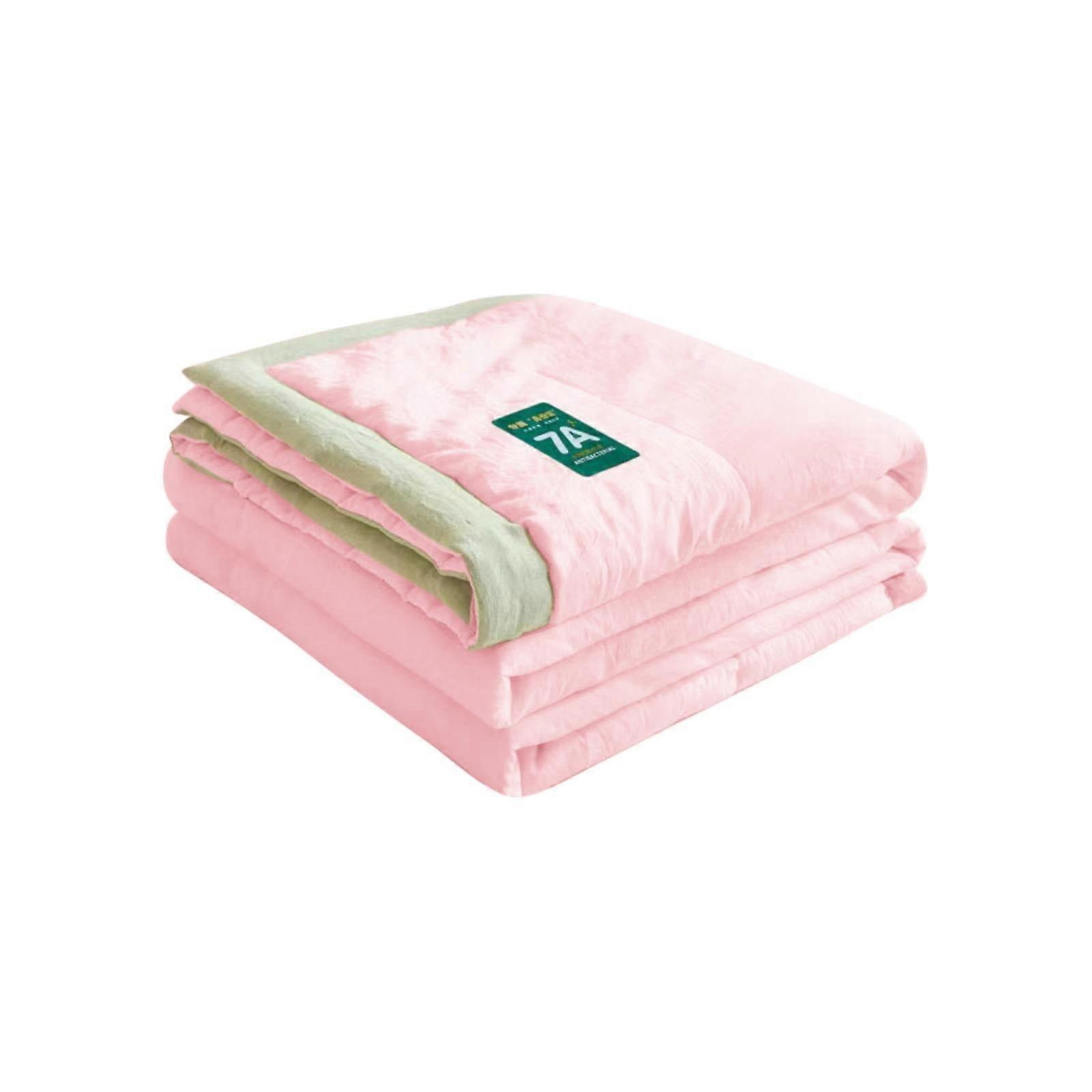 Solid Color Lightweight Quilt - Soft Washable Comforter for King/Queen/Twin/Full, All Season Use (Pink)