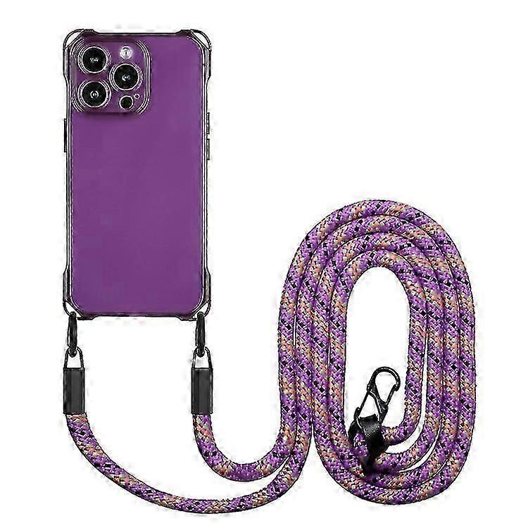 For iPhone 14 Four-corner Shockproof TPU Phone Case with Lanyard