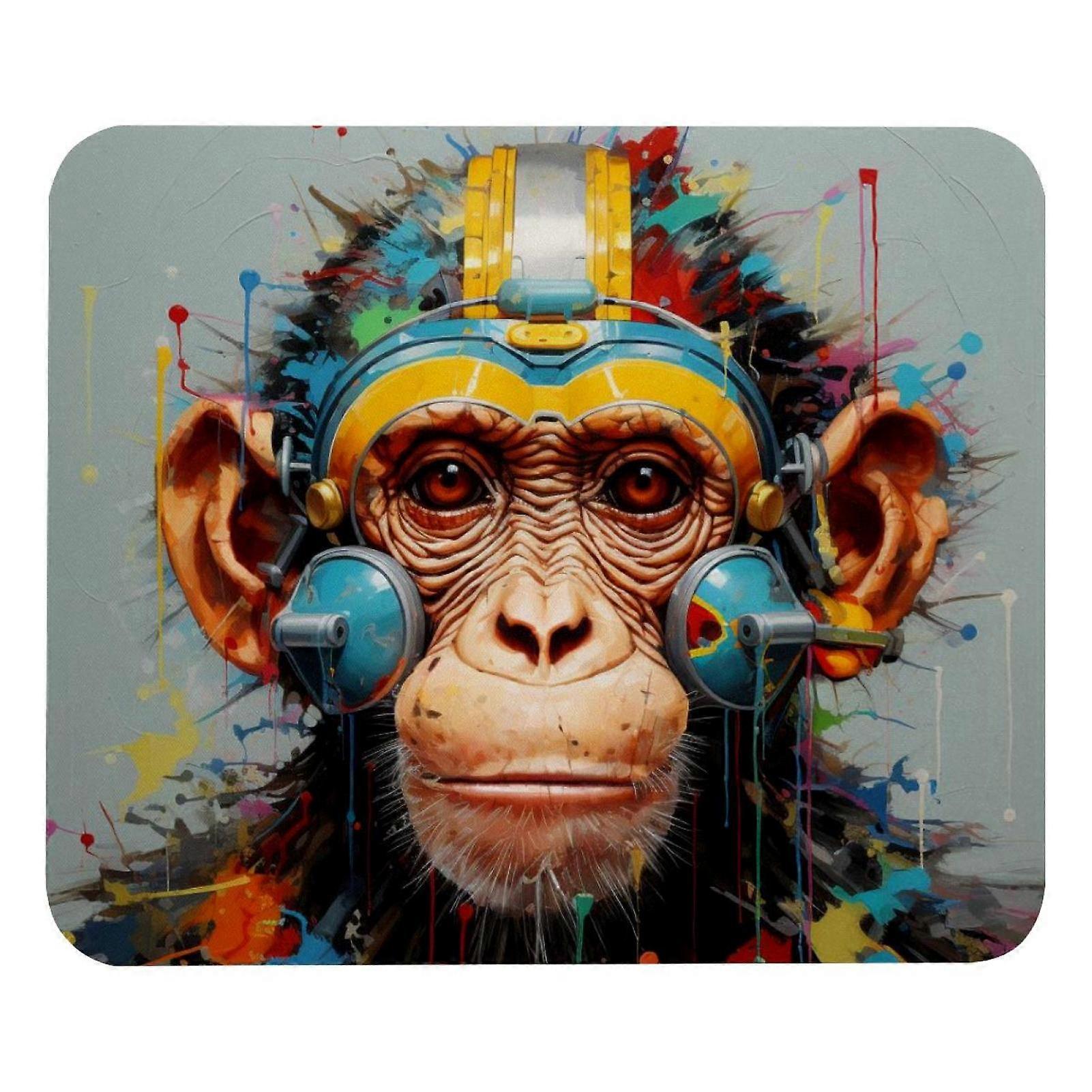 Printing Monkey S Mouse Pad, 8.3'' x 9.8'', Non-Slip Rubber Base, Compatible with Laptop, Desk, School, Office, Home, Gaming & Writing