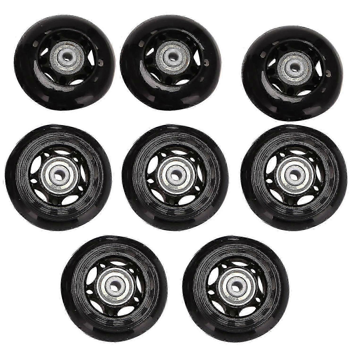 Roller skate replacement wheels 8 pack with bearings 64mm