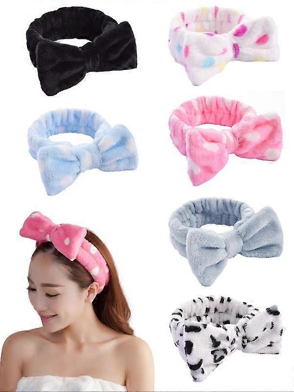 Conjunto de 6 faixas de cabelo macias e felpudas para o inverno e outono. Design largo e altamente elástico, suaves para os cabelos, ideais para lavar o rosto, tomar banho e praticar ioga.